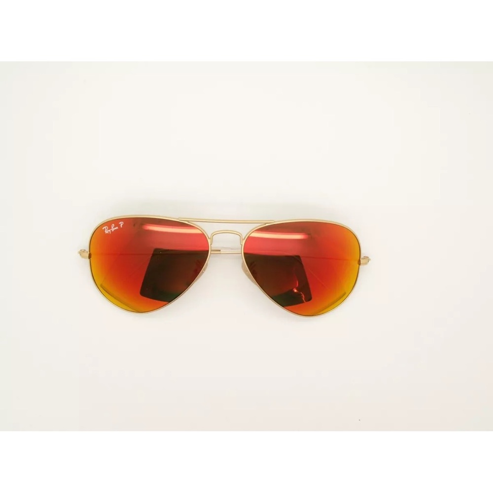 Orange Mirror lenses Polarised Ray Ban aviator sunglasses